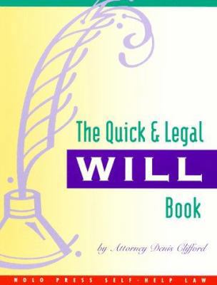 The Quick & Legal Will Book 087337309X Book Cover