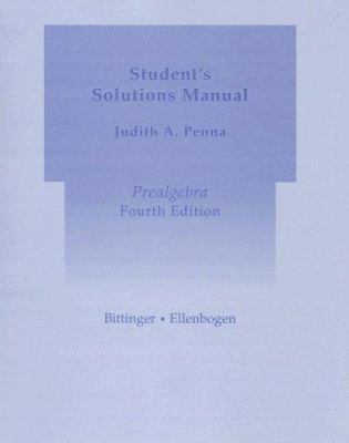 Prealgebra: Student's Solutions Manual 0321168607 Book Cover