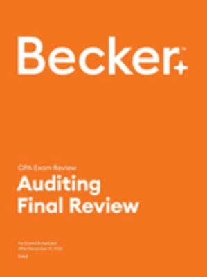 Paperback Becker Professional Education CPA Exam Review - V 4.3 Auditing Final Review Book