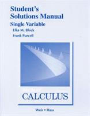 Student Solutions Manual, Single Variable for T... 0321955005 Book Cover
