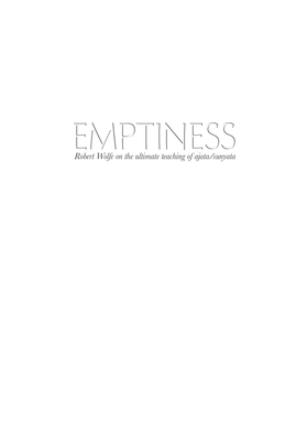 Emptiness: Robert Wolfe on the ultimate teachin... 1937902358 Book Cover