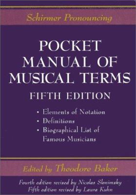 Schirmer Pronouncing Pocket Manual of Musical T... B00A2R7RYS Book Cover