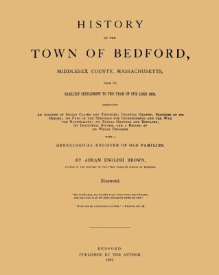 History of the Town of Bedford 1429093358 Book Cover