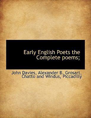 Early English Poets the Complete Poems; 1140259946 Book Cover