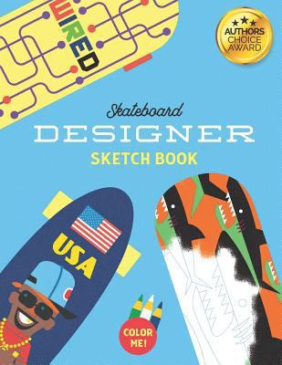 Paperback Skateboard Designer Sketch Book: Colouring in and Notebook journal book for creating skateboard deck graphics and accessories (colour pages) Book
