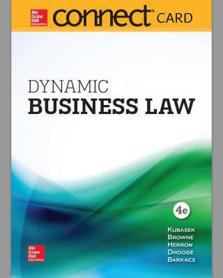 Connect Access Card for Dynamic Business Law 1260031837 Book Cover