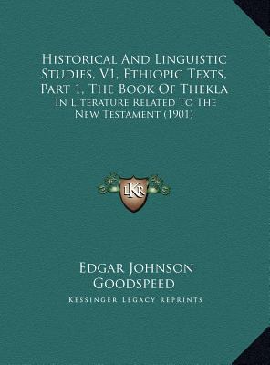 Historical And Linguistic Studies, V1, Ethiopic... 1169571220 Book Cover