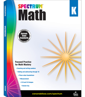Spectrum Math Workbook, Grade K: Volume 1 1483808688 Book Cover