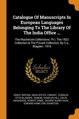 Catalogue of Manuscripts in European Languages ... 0353380369 Book Cover
