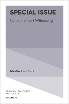 Special Issue: Cultural Expert Witnessing 1787437647 Book Cover