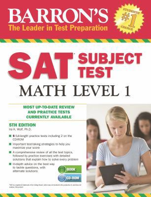 Barron's SAT Subject Test Math Level 1 with CD-ROM 1438074492 Book Cover