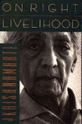 On Right Livelihood 0062506099 Book Cover