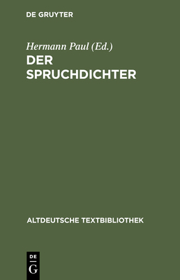 Gedichte: Teil 1: Der Spruchdichter [German] 348420110X Book Cover