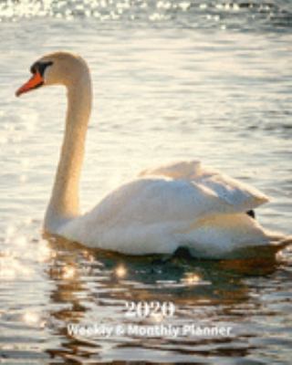 Paperback 2020 Weekly and Monthly Planner: Sunny Swan - Monthly Calendar with U.S./UK/ Canadian/Christian/Jewish/Muslim Holidays- Calendar in Review/Notes 8 x 1 Book
