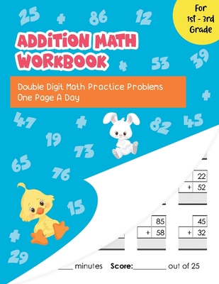 Addition Math Workbook: Double Digit Math Pract... B084WL7GG7 Book Cover