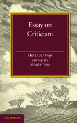 Essay on Criticism: Edited with Introduction an... 1107620104 Book Cover