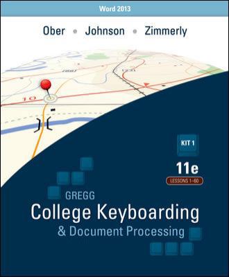 Ober: Kit 1: (Lessons 1-60) W/ Word 2013 Manual 0077824636 Book Cover