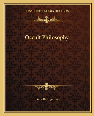 Occult Philosophy 1162568801 Book Cover