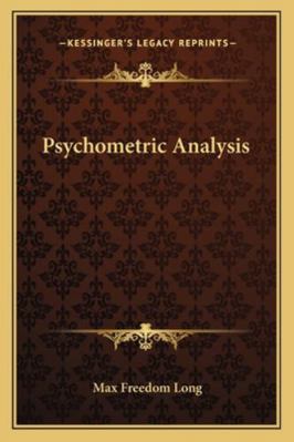 Psychometric Analysis 116292246X Book Cover