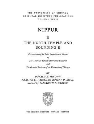 Nippur II: The North Temple and Sounding E 0918986044 Book Cover