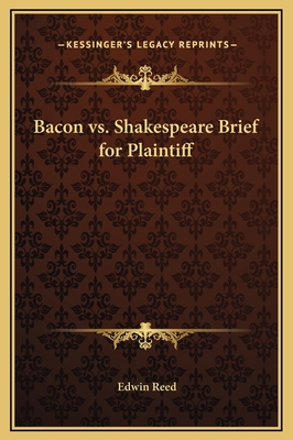 Bacon vs. Shakespeare Brief for Plaintiff 1169320635 Book Cover