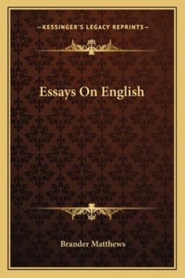 Essays On English 1163237205 Book Cover