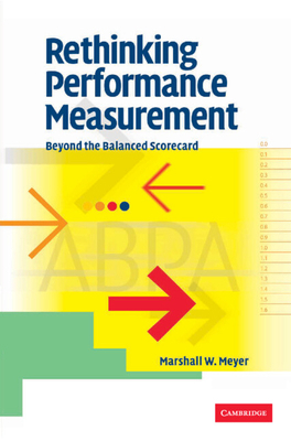 Rethinking Performance Measurement: Beyond the ... 0521812437 Book Cover