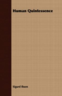 Human Quintessence 1409728471 Book Cover