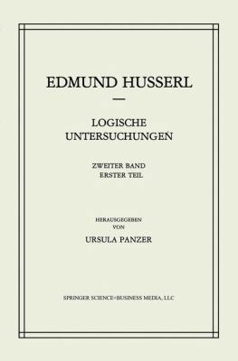 Logische Untersuchungen: Zweiter Band Untersuch... 9400960700 Book Cover