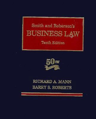 Smith and Roberson S Business Law (2nd Printing) 0314140808 Book Cover