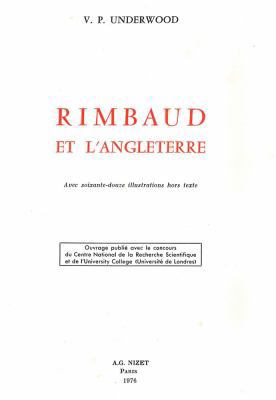 Rimbaud Et l'Angleterre [French] 2707804088 Book Cover