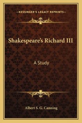 Shakespeare's Richard III: A Study 1162909390 Book Cover