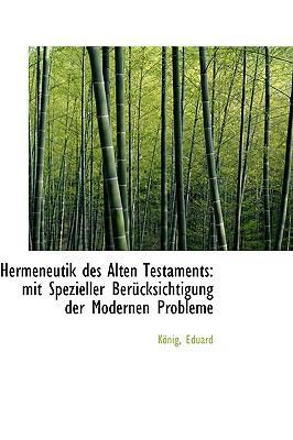 Hermeneutik Des Alten Testaments: Mit Spezielle... 1113379073 Book Cover