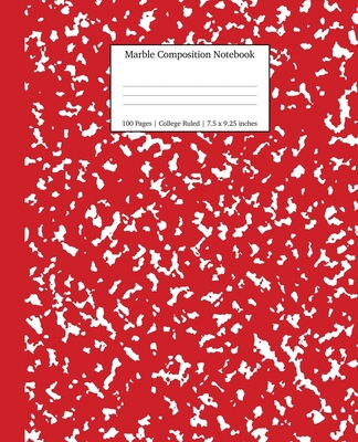 Marble Composition Notebook College Ruled: Red ... 1989387713 Book Cover