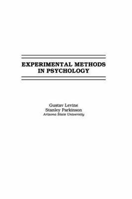 Experimental Methods in Psychology 113896932X Book Cover