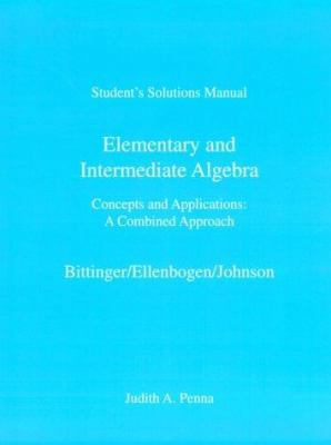 Elementary and Intermediate Algebra: Concepts a... 0201852055 Book Cover