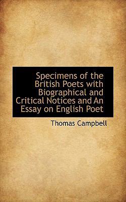 Specimens of the British Poets with Biographica... 1116225557 Book Cover