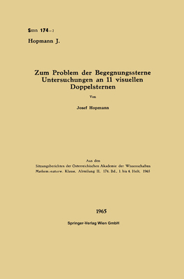 Zum Problem der Begegnungssterne Untersuchungen... [German] 3662227312 Book Cover