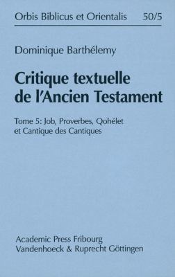 Critique Textuelle de l'Ancien Testament: Tome ... [French] 3525544022 Book Cover