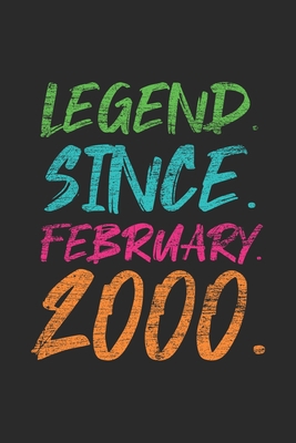 Legend Since February 2000: Happy Birthday Gift Idea for Boys And Girls - Graph Paper Notebook / Journal (6" X 9" - 5 Squares per inch - 120 Pages)