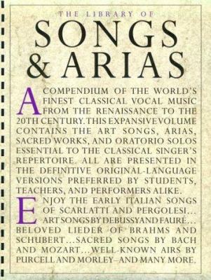 Library of Songs and Arias 0825613892 Book Cover