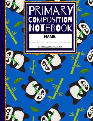 Primary Composition Notebook: Cute Panda with B... 1072607042 Book Cover