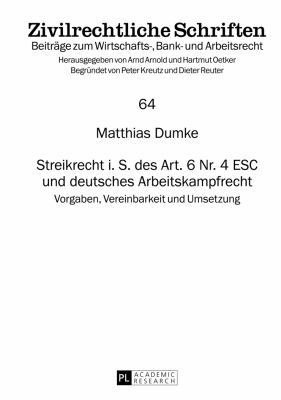 Streikrecht i. S. des Art. 6 Nr. 4 ESC und deut... [German] 3631628641 Book Cover
