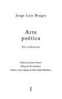 Arte Poetica: Seis Conferencias [Spanish] 8484321797 Book Cover