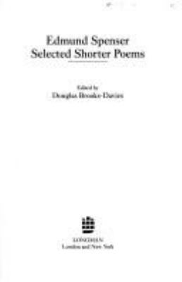 Spenser: Selected Shorter Poems 0582089107 Book Cover