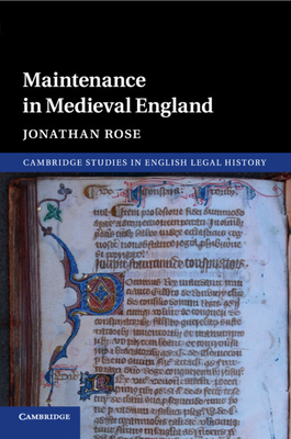 Maintenance in Medieval England 1107619793 Book Cover