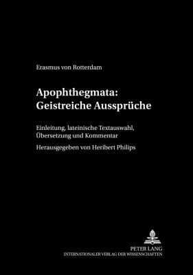 Apophthegmata: Geistreiche Aussprueche: Einleit... [German] 3631510969 Book Cover