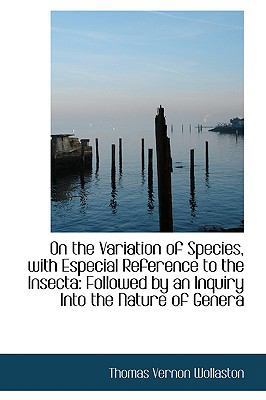 On the Variation of Species, with Especial Refe... 1103408801 Book Cover