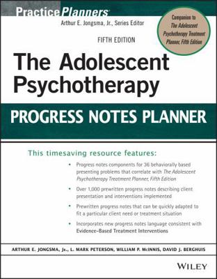 The Adolescent Psychotherapy Progress Notes Pla... 1118066766 Book Cover