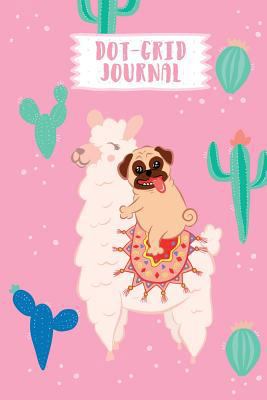 Paperback Dot-Grid Journal: Pug & Llama 150 Dotted Page 6"x9" Notebook Great Birthday Christmas Gift Idea Book